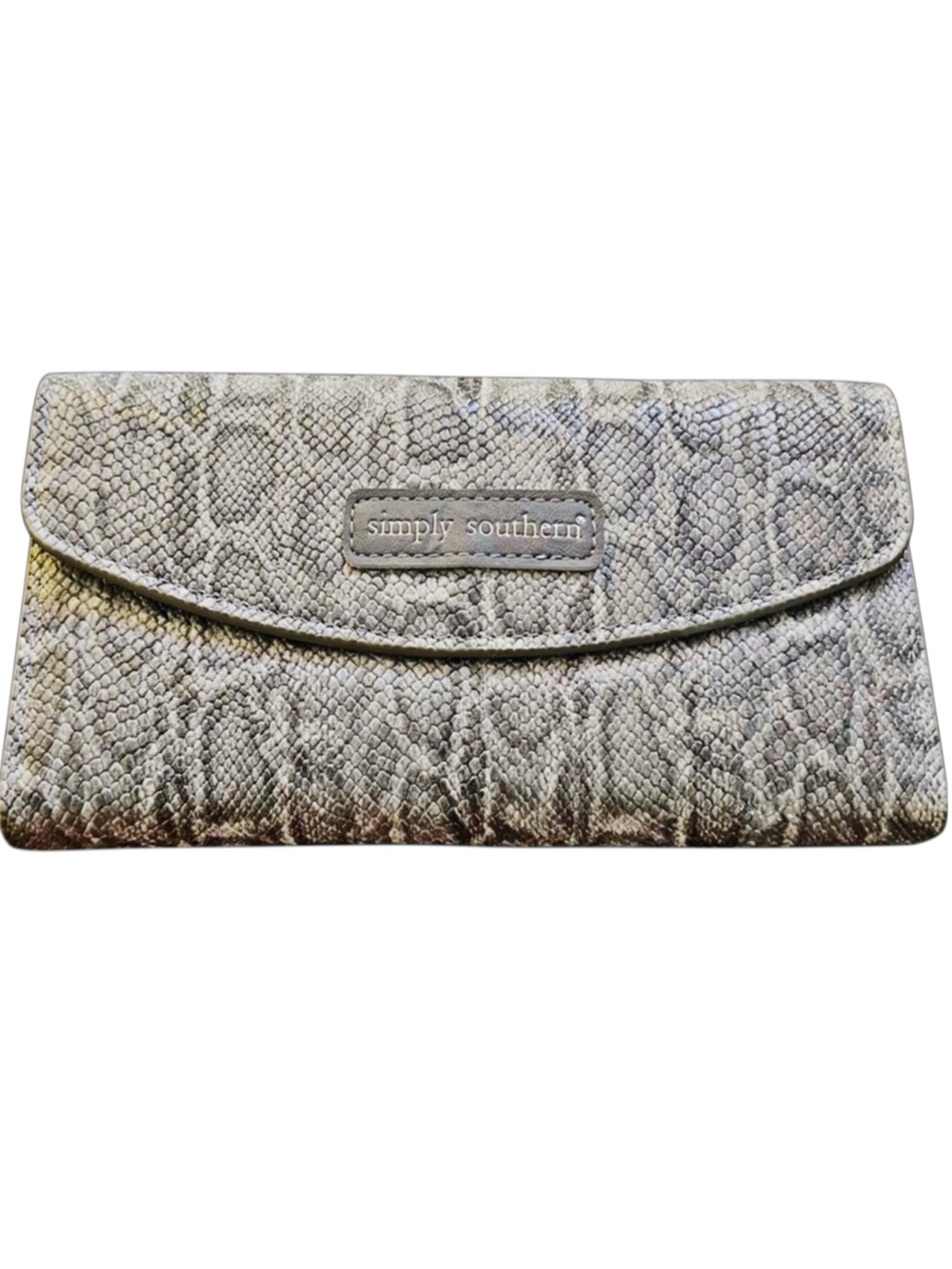 Simply Southern Gray Snake Skin Faux Leather Wallet NWT